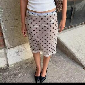 Elegant Black Polka Dot Skirt sequin